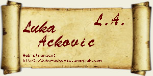Luka Acković vizit kartica